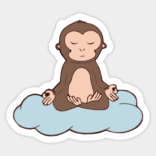 Meditating monkey Sticker